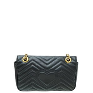 Gucci Black GG Marmont Matelasse Small Shoulder Bag | AlmaBagz