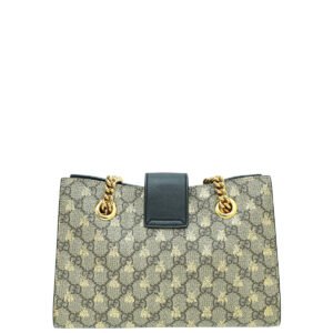 Gucci Bicolor GG Supreme Bee Print Padlock Small Bag | AlmaBagz