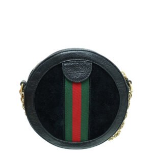 Gucci Black Ophidia Round Mini Shoulder Bag | AlmaBagz