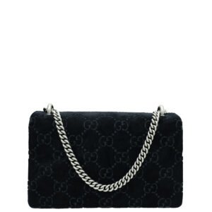 Gucci Black GG Velvet Dionysus Small Shoulder Bag | AlmaBagz