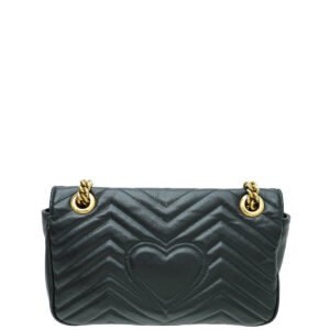 Gucci Black GG Marmont Matelasse Small Shoulder Bag | AlmaBagz