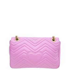 Gucci Pink GG Marmont Flap Medium Bag | AlmaBagz