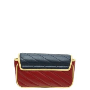 Gucci Bicolor GG Marmont Diagonal Striped Super Mini Bag | AlmaBagz