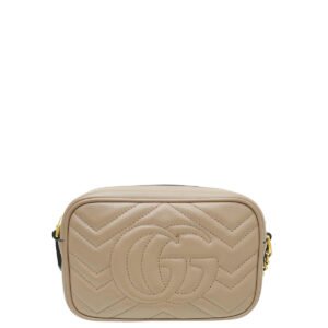 Gucci Dusty Pink GG Marmont Matelassé Mini Camera Bag | AlmaBagz