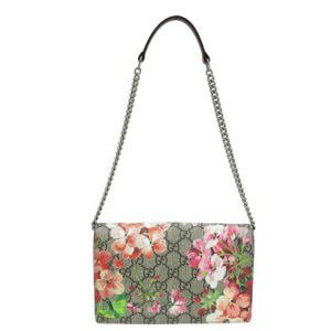 Gucci Bicolor Blooms Print Chain Wallet | AlmaBagz