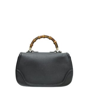 Gucci Black New Bamboo Top Handle Large Medium Bag | AlmaBagz