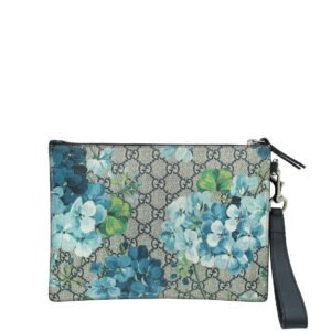 Gucci Multicolor GG Supreme Blooms Wristlet Zip Pouch | AlmaBagz