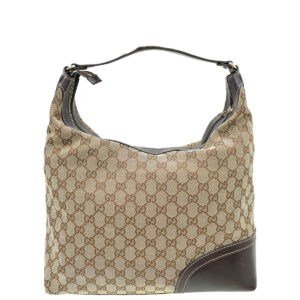 Gucci Bicolor GG Canvas Web Horsebit Tassel Hobo Medium Bag | AlmaBagz