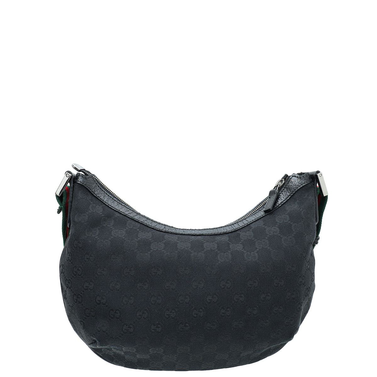 Gucci Black GG Web Messenger Bag | AlmaBagz