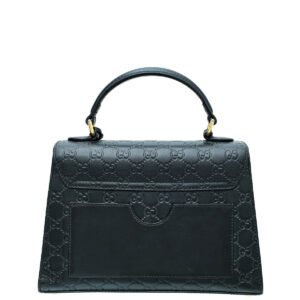 Gucci Black Guccissima Padlock Top Handle Small Bag | AlmaBagz