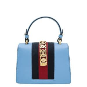 Gucci Blue Sylvie Top Handle Mini Bag | AlmaBagz