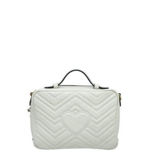 Gucci White Sylvie Web GG Marmont Bag | AlmaBagz