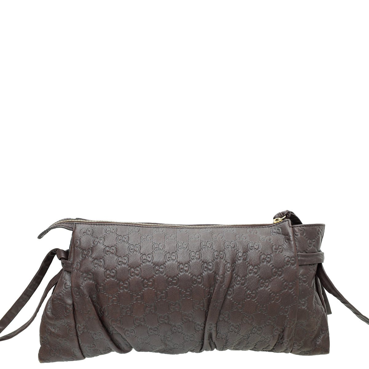 Gucci Dark Brown Guccissima Hysteria Large Clutch | AlmaBagz