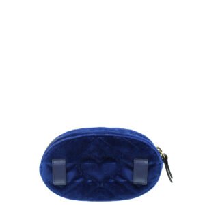 Gucci Navy Blue Velvet GG Marmont Mini Belt Bag | AlmaBagz