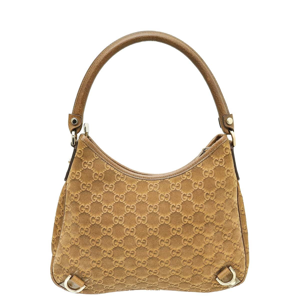 Gucci Brown Suede Guccissima Abbey D Ring Hobo Medium Bag | AlmaBagz