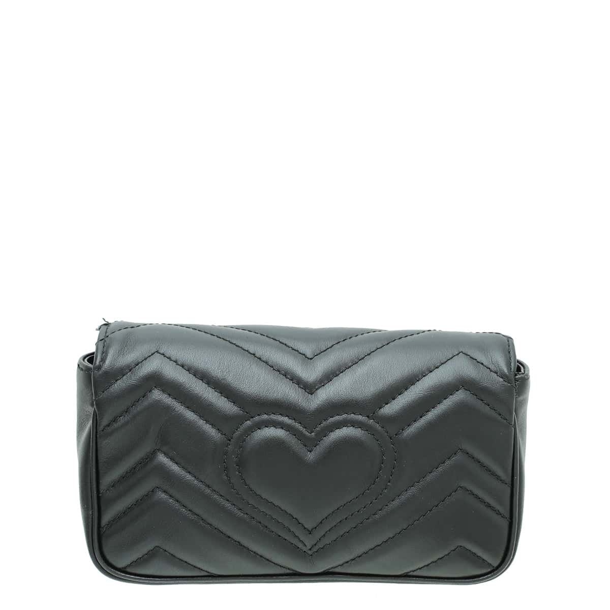 Gucci Black GG Marmont Super Mini Bag | AlmaBagz