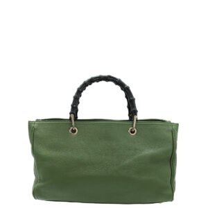 Gucci Green Bamboo Shopper Medium Bag | AlmaBagz