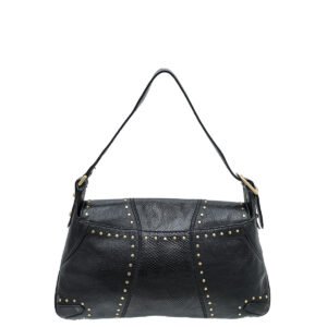 Gucci Black Studded Horsebit Chain Flap Bag | AlmaBagz