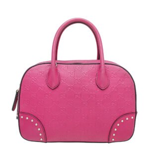 Gucci Fuchsia GG Bright Diamant Textured Top Handle Bag | AlmaBagz