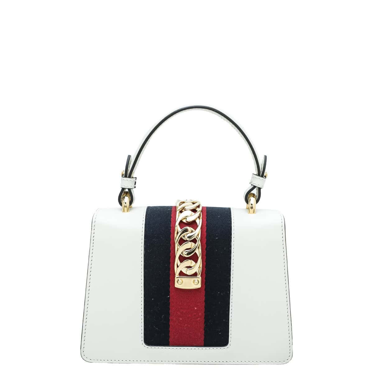 Gucci White Sylvie Top Handle Mini Bag | AlmaBagz