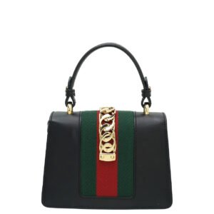 Gucci Black Sylvie Top Handle Mini Bag | AlmaBagz