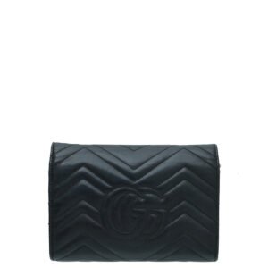 Gucci Black GG Marmont Mini Shoulder Bag | AlmaBagz