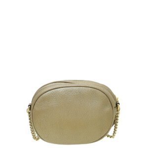Gucci Metallic Champagne Soho Tassel Mini Chain Bag | AlmaBagz