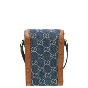 Gucci GG Denim Bicolor Horsebit 1955 Mini Rectangular Bag | AlmaBagz