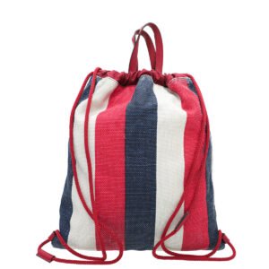 Gucci Tricolor Logo Sylvie Stripe Drawstring Backpack Bag | AlmaBagz