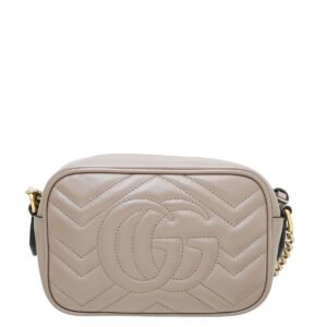Gucci Dusty Pink GG Marmont Camera Mini Bag | AlmaBagz