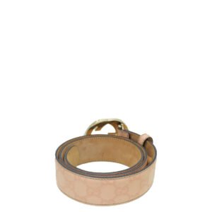 Gucci Pink Guccissima Interlocking G Buckle Belt 36 | AlmaBagz