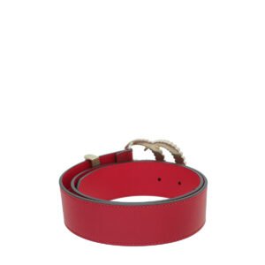 Gucci Red Double G Torchon Belt 32 | AlmaBagz