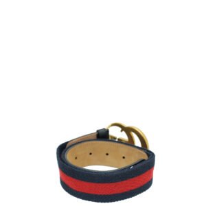 Gucci Tricolor Double G Buckle Web Belt 30 | AlmaBagz