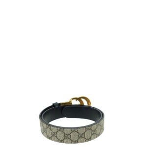 Gucci Bicolor GG Supreme Double G Buckle Reversible Belt 34 | AlmaBagz