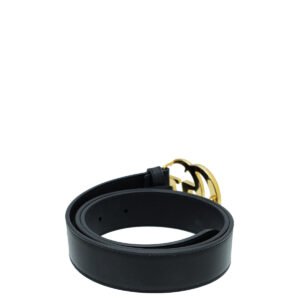 Gucci Black Shiny GG Marmont Belt 32 | AlmaBagz