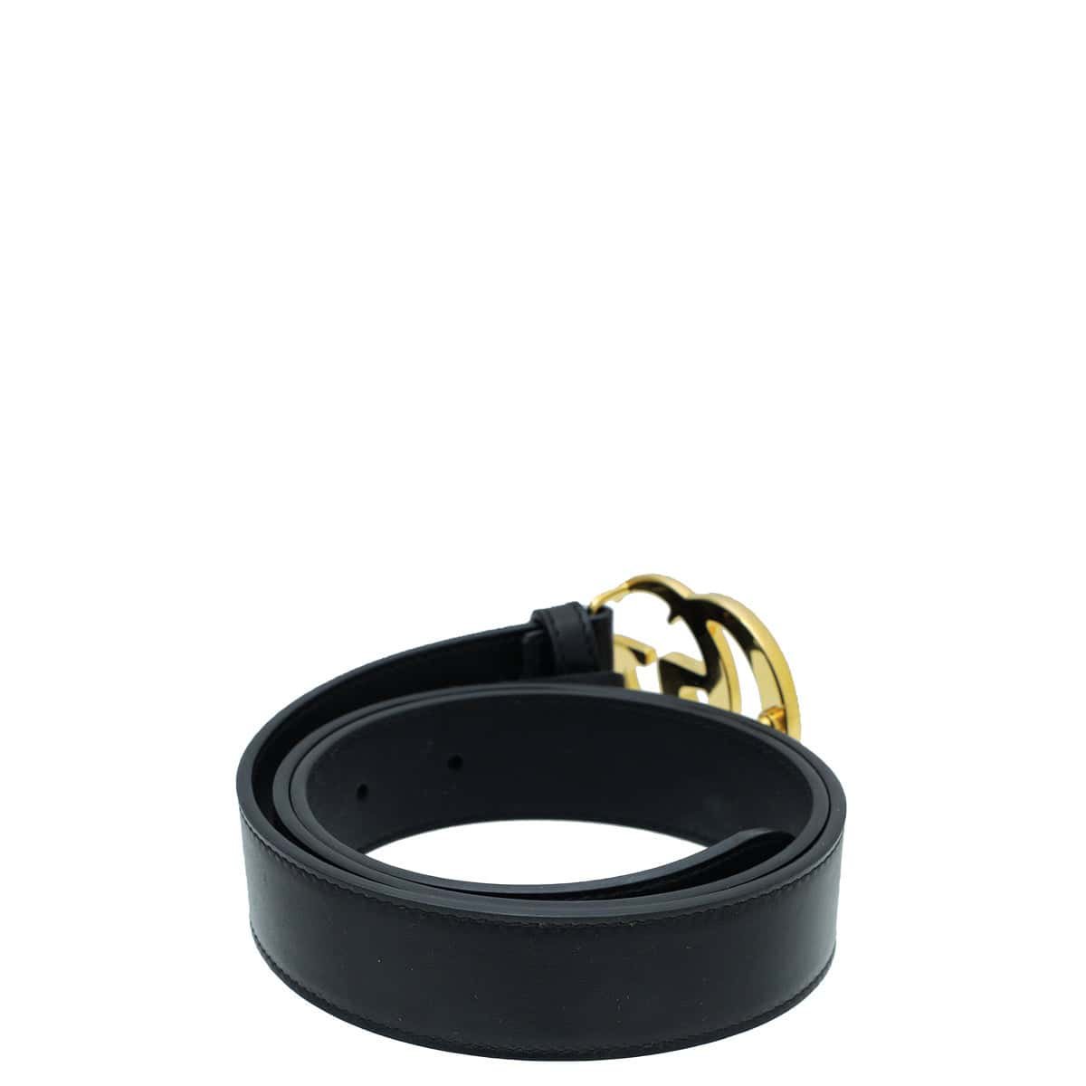 Gucci Black Shiny GG Marmont Belt 32 | AlmaBagz