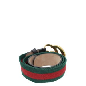 Gucci Tricolor Double G Buckle Web Belt 34 | AlmaBagz