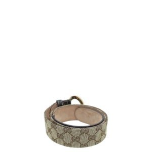 Gucci Bicolor GG Supreme G Buckle Belt 38 | AlmaBagz