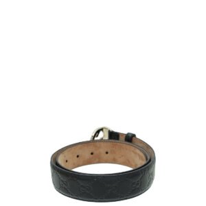 Gucci Black Guccissima Interlocking G Buckle Belt 34 | AlmaBagz