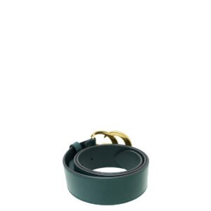 Gucci Green GG Marmont Leather Belt with Shiny Buckle 32 | AlmaBagz