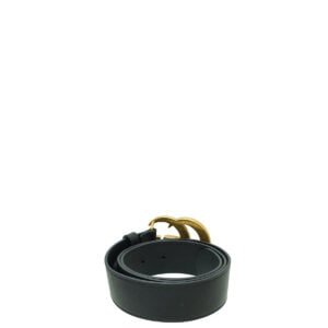 Gucci Black Double G Buckle Leather 40mm Belt 30 | AlmaBagz