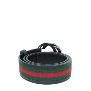 Gucci Black GG Buckle Web Belt 34 | AlmaBagz
