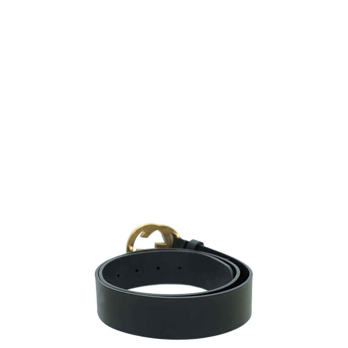 Gucci Black Studded Interlocking G Belt 38 | AlmaBagz