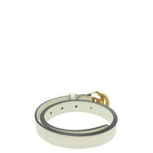 Gucci White Double G Buckle 20mm Belt 32 | AlmaBagz