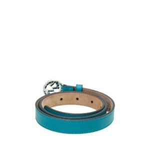 Gucci Turquoise Crystal Interlocking G Belt 28 | AlmaBagz