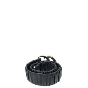 Gucci Black Torchon Double G Elasticized Belt 30 | AlmaBagz
