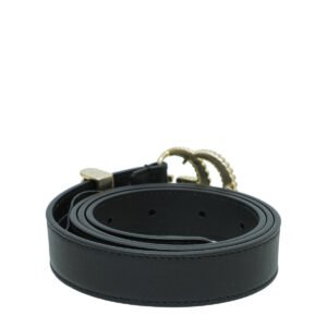 Gucci Black Torchon Double G Buckle Belt 34 | AlmaBagz