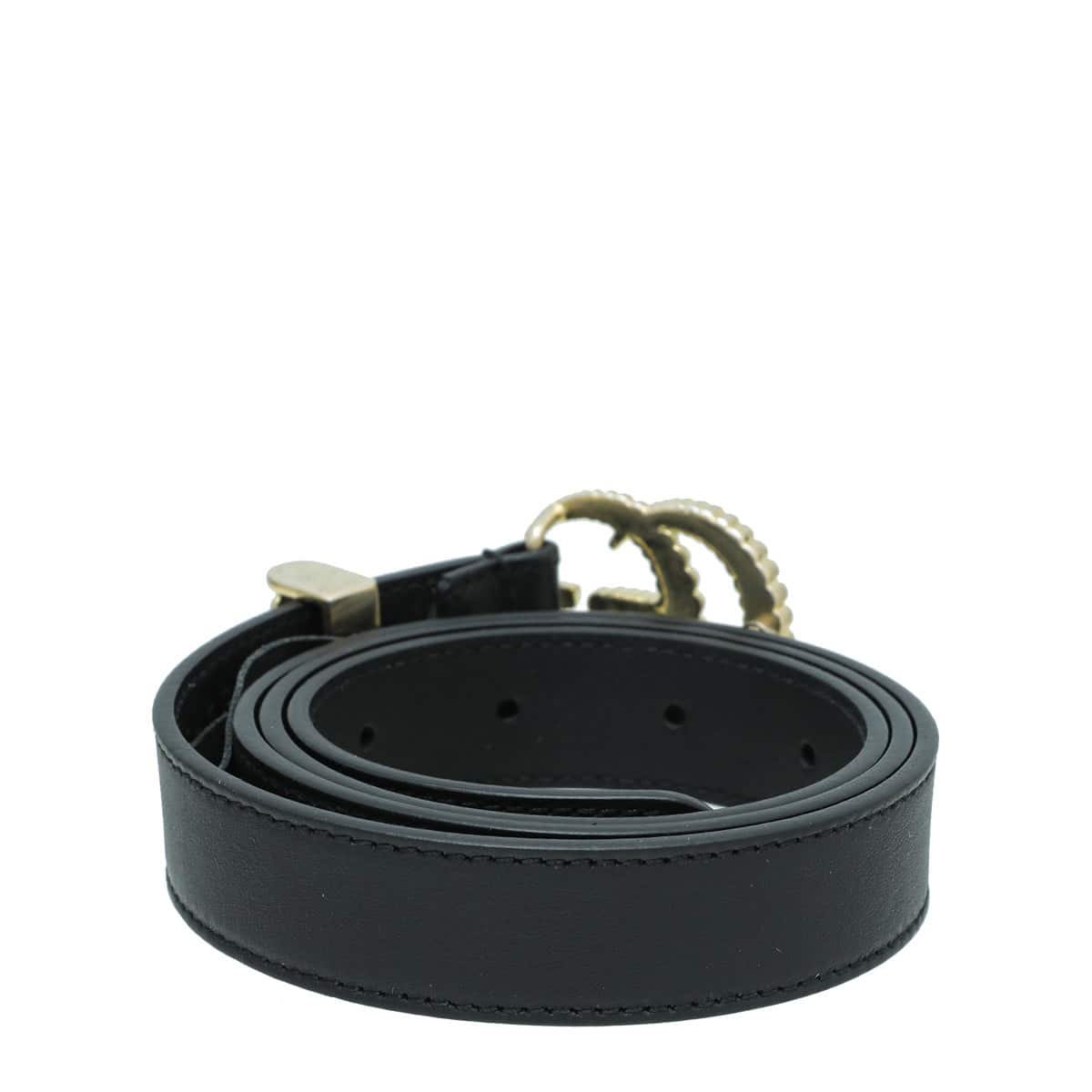Gucci Black Torchon Double G Buckle Belt 34 | AlmaBagz