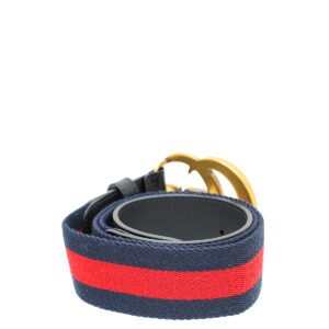 Gucci Tricolor Double G Buckle Web 40mm Belt 32 | AlmaBagz