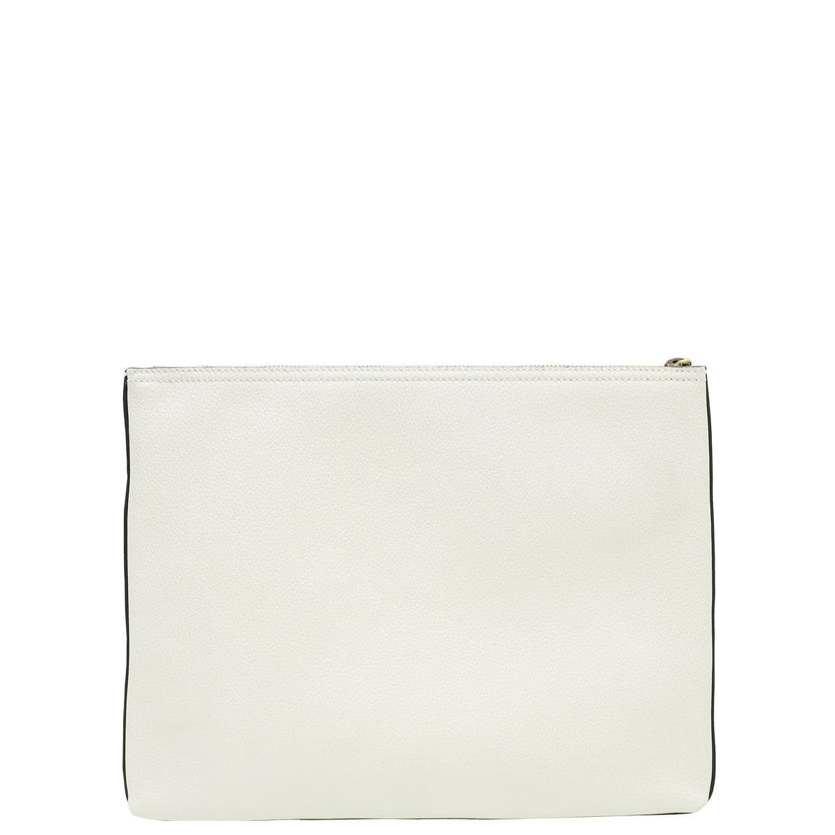 Gucci White Logo Portfolio Clutch | AlmaBagz